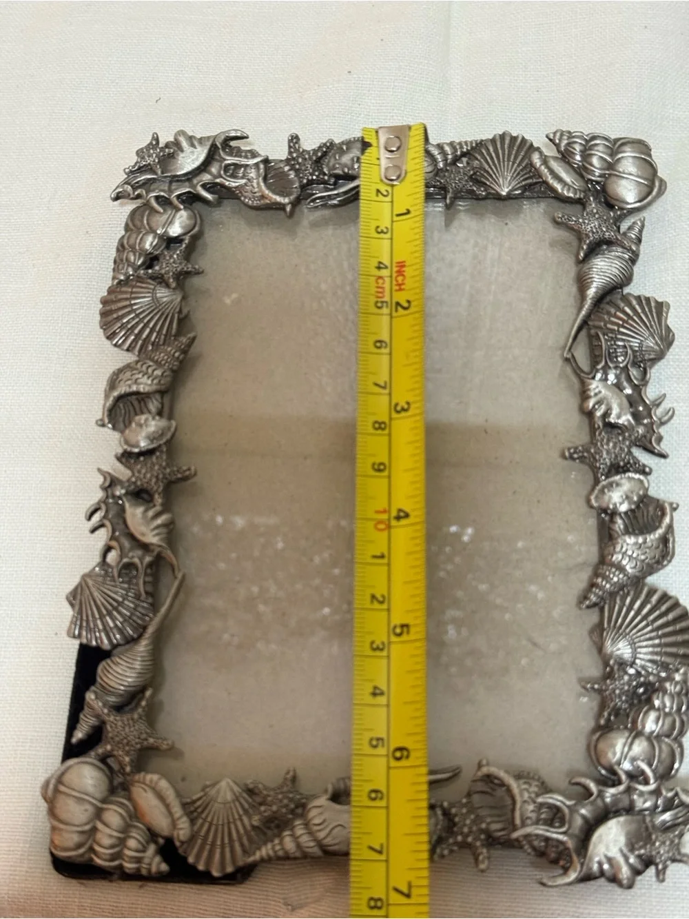 Seashell Accent Picture Frame in Metallic Silver